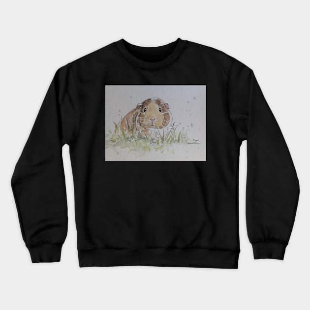 Guinea pig illustration Crewneck Sweatshirt by DebTheZeb